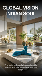 Azure Panther Sculptural Décor – Luxury Statement Art Piece